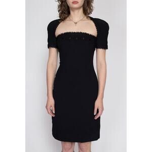 Vintage Victor Costa Black Cutout Bolero style Cocktail dress Small